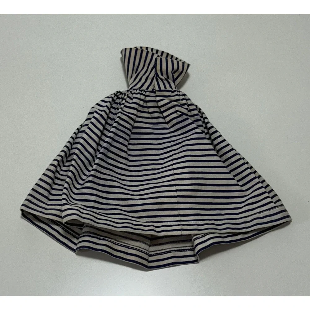 Vintage BARBIE Cotton Casual #912 Dress Strapless Navy & White Stripe Sundress